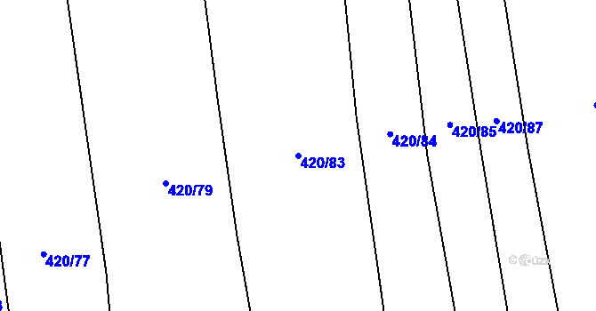 Parcela st. 420/83 v KÚ Čelechovice, Katastrální mapa