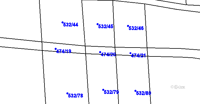 Parcela st. 474/20 v KÚ Čelechovice, Katastrální mapa