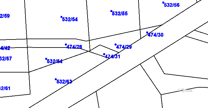 Parcela st. 474/31 v KÚ Čelechovice, Katastrální mapa