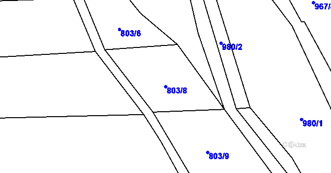 Parcela st. 803/8 v KÚ Čelechovice, Katastrální mapa