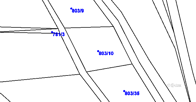 Parcela st. 803/10 v KÚ Čelechovice, Katastrální mapa