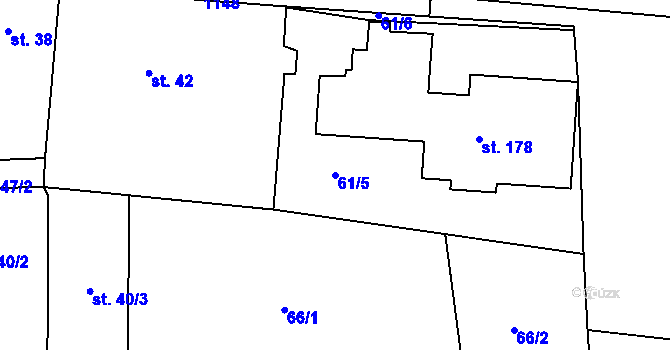 Parcela st. 61/5 v KÚ Čelechovice, Katastrální mapa