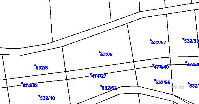 Parcela st. 532/5 v KÚ Čelechovice, Katastrální mapa