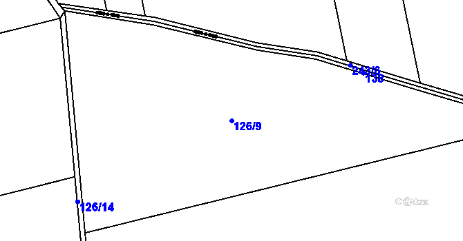 Parcela st. 126/9 v KÚ Čelechovice u Přerova, Katastrální mapa