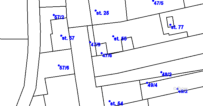 Parcela st. 47/6 v KÚ Čelechovice u Přerova, Katastrální mapa