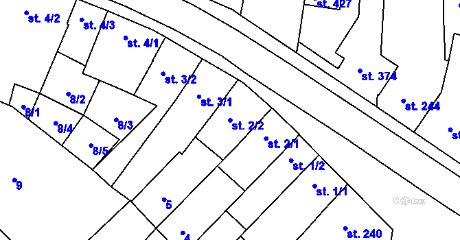 Parcela st. 2/2 v KÚ Čelechovice na Hané, Katastrální mapa