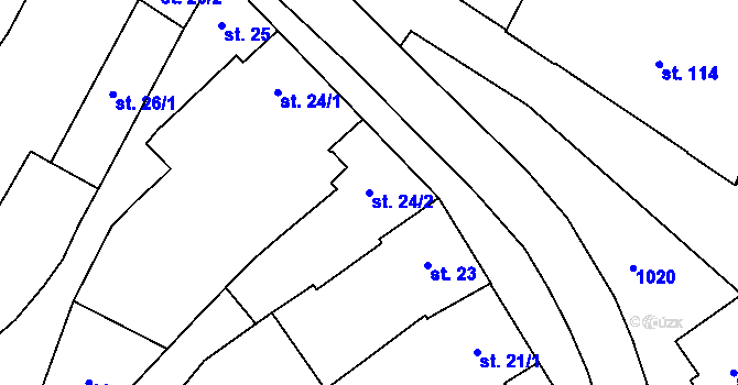 Parcela st. 24/2 v KÚ Čelechovice na Hané, Katastrální mapa