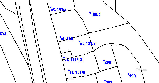Parcela st. 131/5 v KÚ Čelechovice na Hané, Katastrální mapa