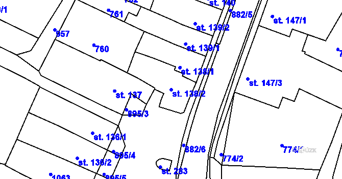 Parcela st. 138/2 v KÚ Čelechovice na Hané, Katastrální mapa