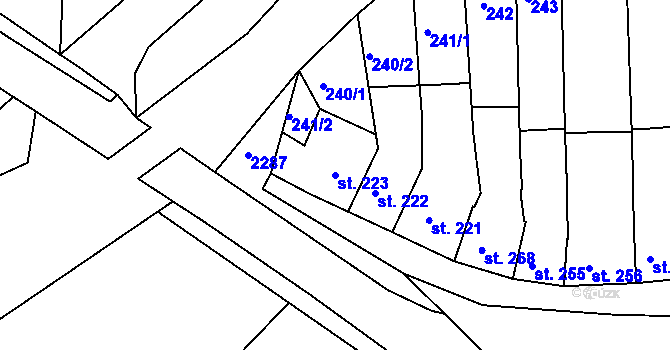Parcela st. 223 v KÚ Čelechovice na Hané, Katastrální mapa