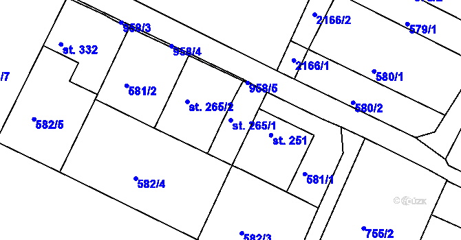 Parcela st. 265/1 v KÚ Čelechovice na Hané, Katastrální mapa
