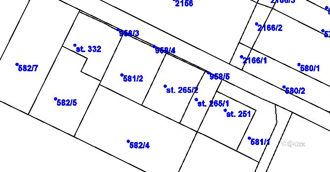 Parcela st. 265/2 v KÚ Čelechovice na Hané, Katastrální mapa