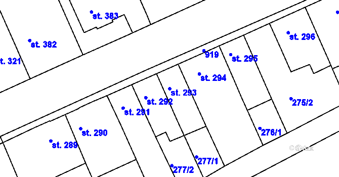 Parcela st. 293 v KÚ Čelechovice na Hané, Katastrální mapa