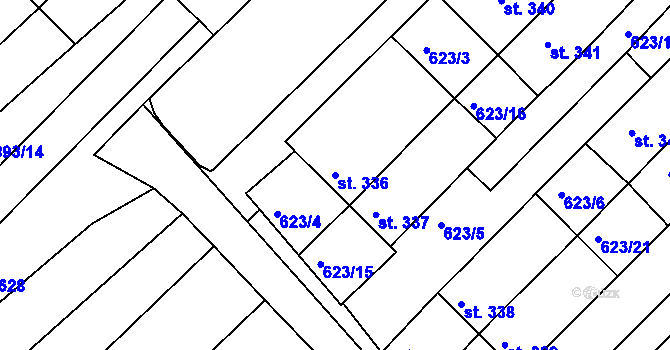 Parcela st. 336 v KÚ Čelechovice na Hané, Katastrální mapa