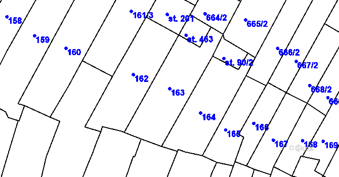 Parcela st. 163 v KÚ Čelechovice na Hané, Katastrální mapa