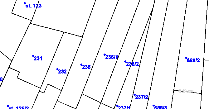 Parcela st. 236/1 v KÚ Čelechovice na Hané, Katastrální mapa