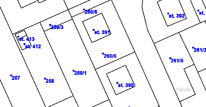 Parcela st. 260/5 v KÚ Čelechovice na Hané, Katastrální mapa