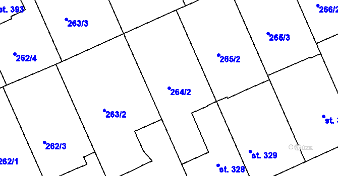Parcela st. 264/2 v KÚ Čelechovice na Hané, Katastrální mapa