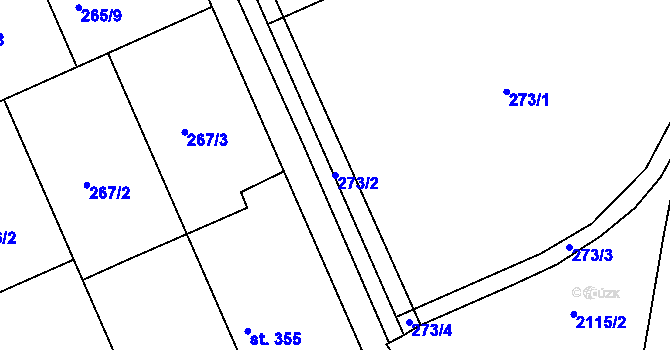 Parcela st. 273/2 v KÚ Čelechovice na Hané, Katastrální mapa
