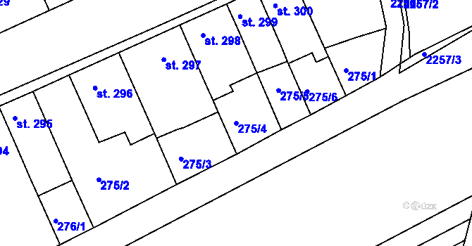Parcela st. 275/4 v KÚ Čelechovice na Hané, Katastrální mapa