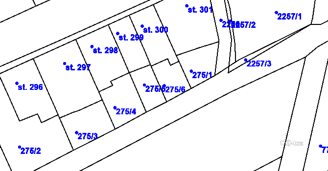 Parcela st. 275/6 v KÚ Čelechovice na Hané, Katastrální mapa