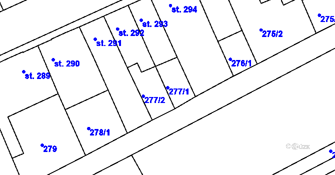 Parcela st. 277/1 v KÚ Čelechovice na Hané, Katastrální mapa