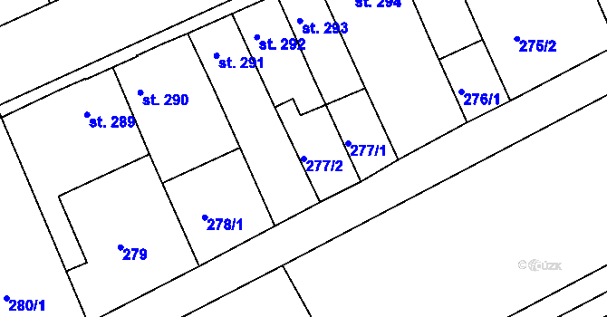 Parcela st. 277/2 v KÚ Čelechovice na Hané, Katastrální mapa