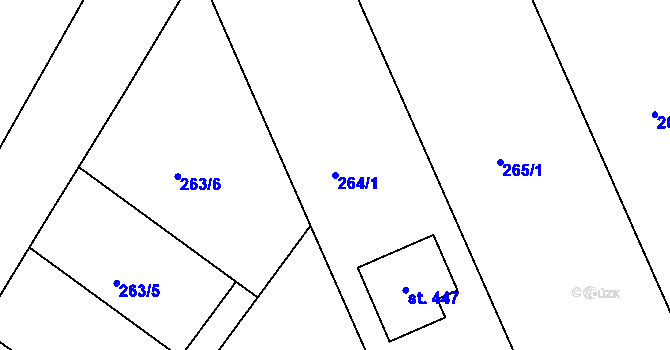 Parcela st. 264/1 v KÚ Čelechovice na Hané, Katastrální mapa