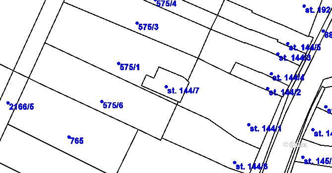 Parcela st. 144/7 v KÚ Čelechovice na Hané, Katastrální mapa