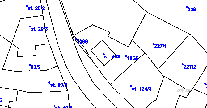Parcela st. 498 v KÚ Čelechovice na Hané, Katastrální mapa