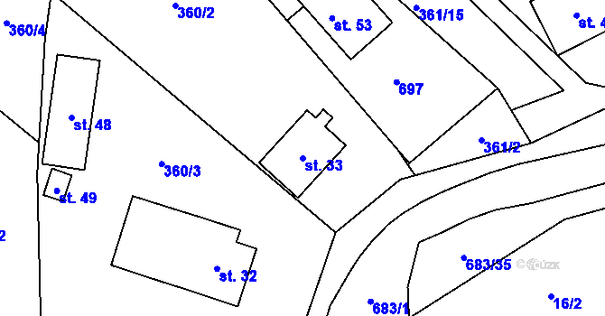 Parcela st. 33 v KÚ Čelistná, Katastrální mapa
