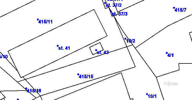 Parcela st. 42 v KÚ Čelistná, Katastrální mapa