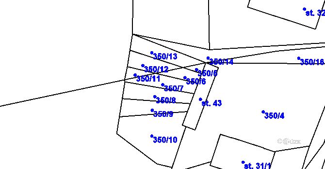 Parcela st. 350/7 v KÚ Čelistná, Katastrální mapa