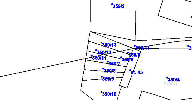 Parcela st. 350/12 v KÚ Čelistná, Katastrální mapa