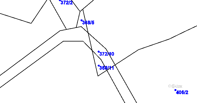 Parcela st. 372/10 v KÚ Čelistná, Katastrální mapa