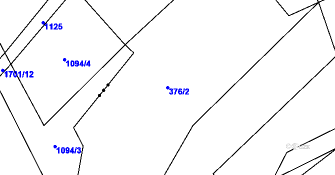 Parcela st. 376/2 v KÚ Čelistná, Katastrální mapa