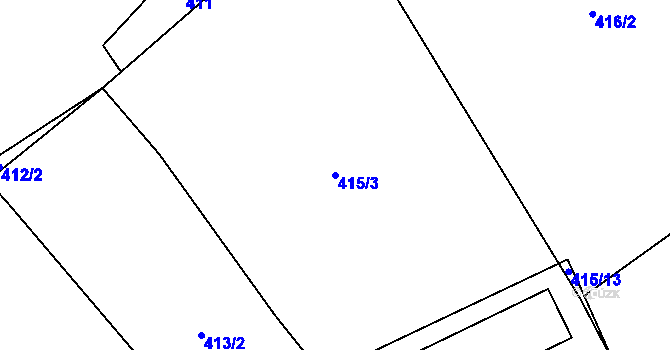 Parcela st. 415/3 v KÚ Čelistná, Katastrální mapa
