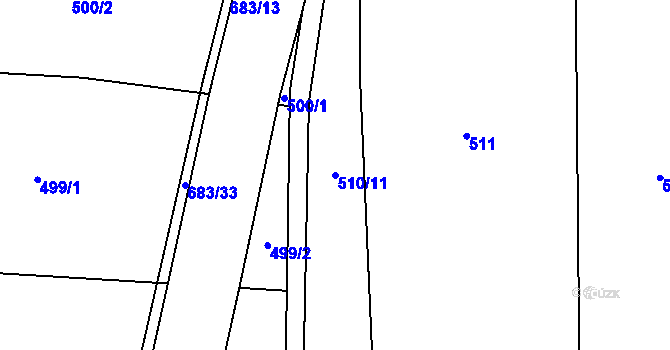 Parcela st. 510/11 v KÚ Čelistná, Katastrální mapa