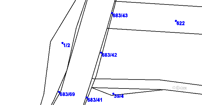Parcela st. 683/42 v KÚ Čelistná, Katastrální mapa