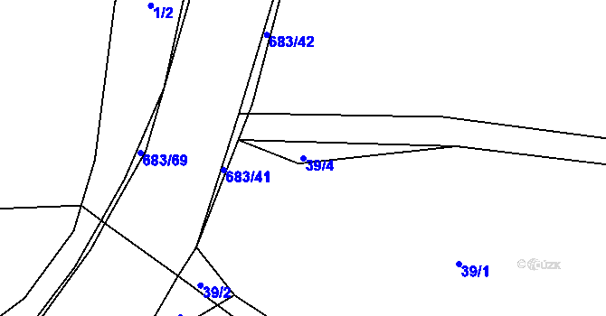 Parcela st. 39/4 v KÚ Čelistná, Katastrální mapa
