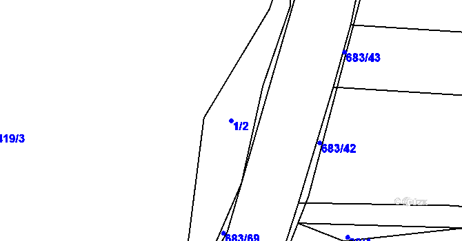Parcela st. 1/2 v KÚ Čelistná, Katastrální mapa