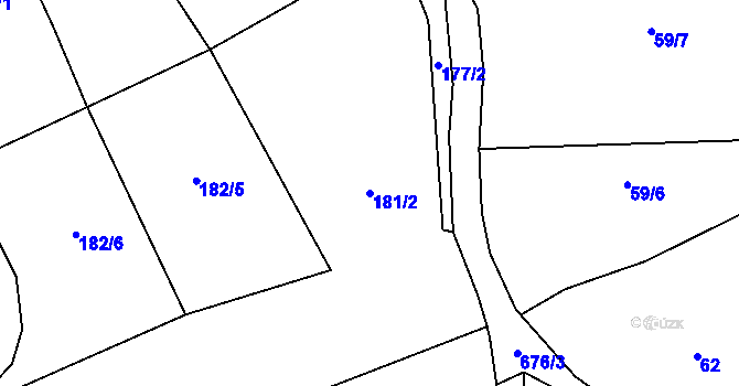 Parcela st. 181/2 v KÚ Čelistná, Katastrální mapa