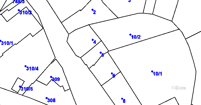 Parcela st. 5 v KÚ Čelkovice, Katastrální mapa