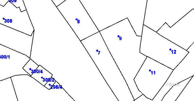 Parcela st. 7 v KÚ Čelkovice, Katastrální mapa