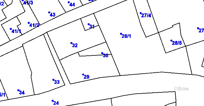 Parcela st. 30 v KÚ Čelkovice, Katastrální mapa