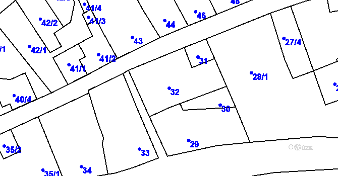 Parcela st. 32 v KÚ Čelkovice, Katastrální mapa