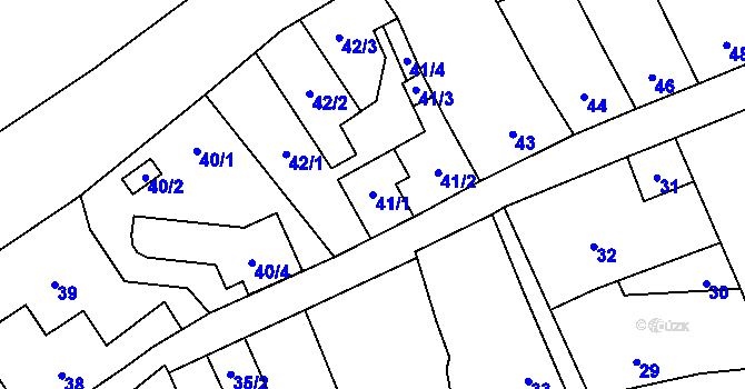 Parcela st. 41/1 v KÚ Čelkovice, Katastrální mapa