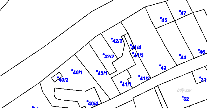 Parcela st. 42/2 v KÚ Čelkovice, Katastrální mapa