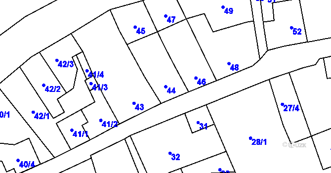 Parcela st. 44 v KÚ Čelkovice, Katastrální mapa