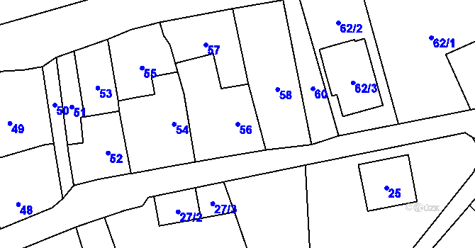 Parcela st. 56 v KÚ Čelkovice, Katastrální mapa